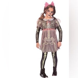 Skeleton Doll Kids Halloween Costume Girls Scary Size X-Large 14/16 New